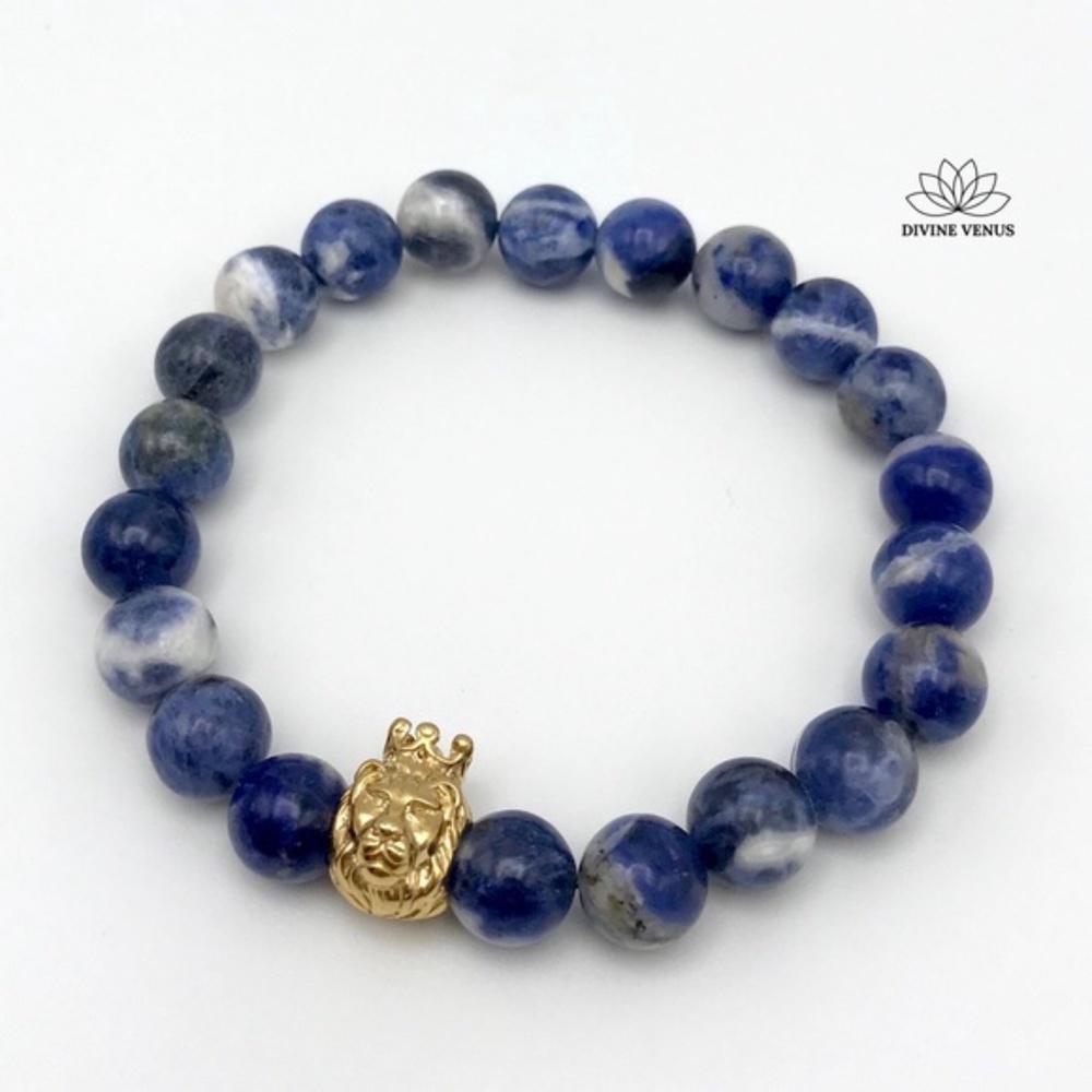 Lion Sodalite Stretch Bracelet